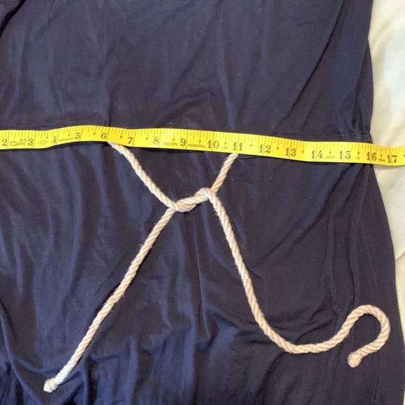 KAIN label maxi rope tie waist vneck sleeveless Stretchy Navy Maxi Dress small - Picture 6 of 7